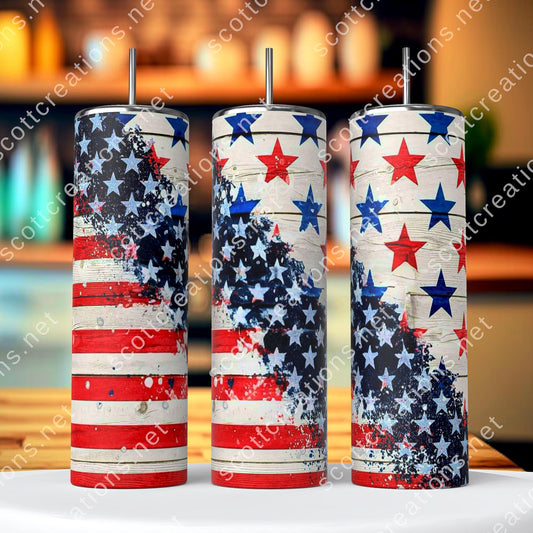 American Flag Stars Tumbler