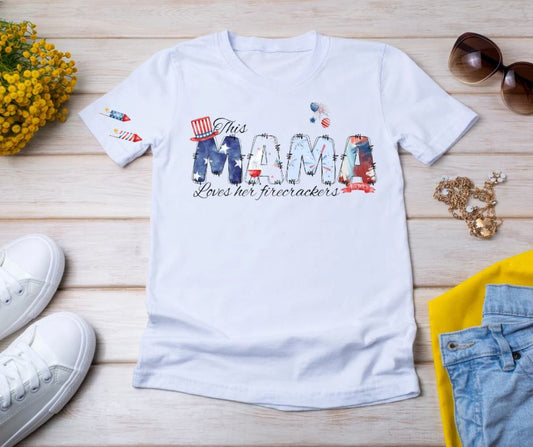 Firework Mama w/ kids Name on Sleeve