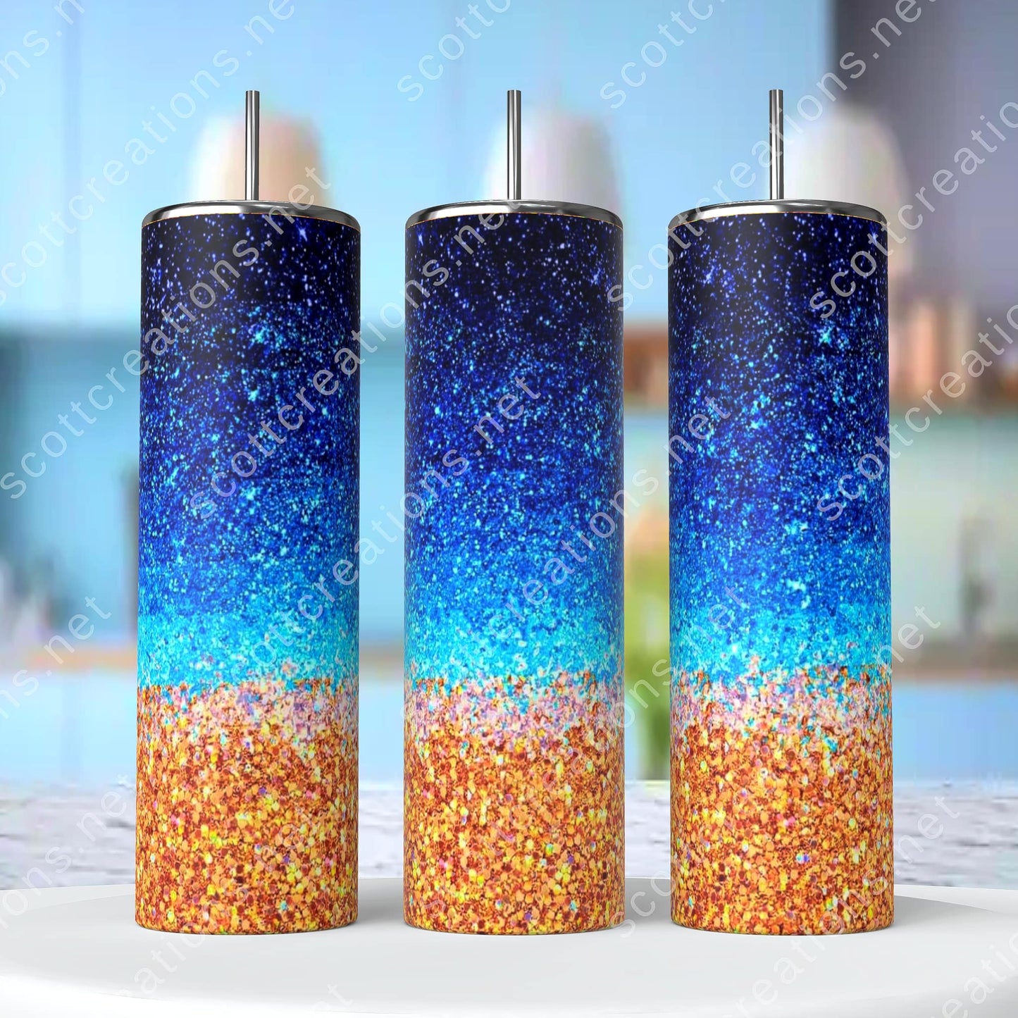 Ocean Glitter Tumbler
