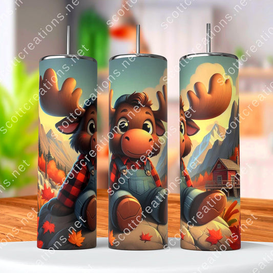 Fall Moose Tumbler