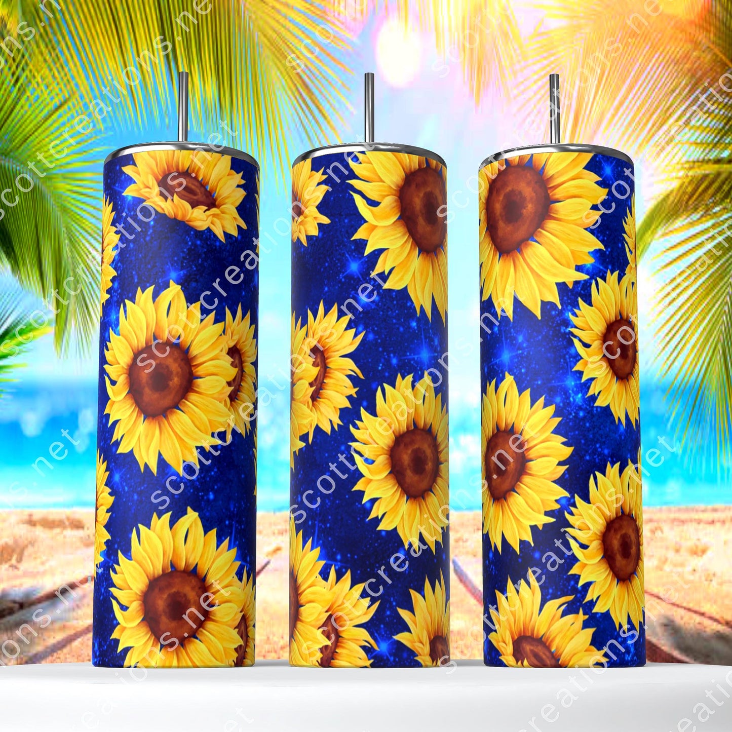 Blue Sunflower Tumbler