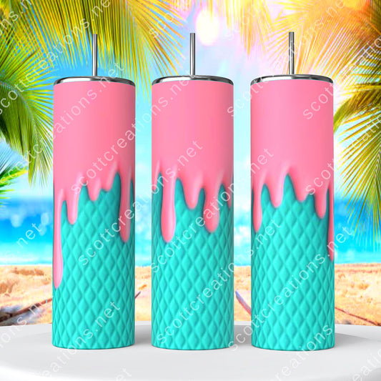 Blue Ice Cream Cone Tumbler