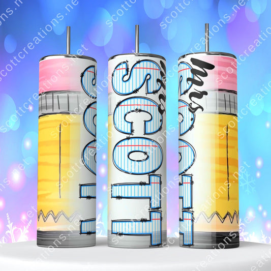 Teacher Pencil Tumbler