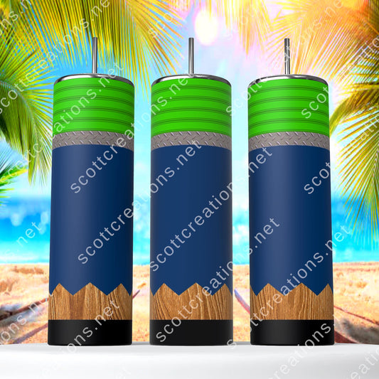 Blue Pencil Tumbler