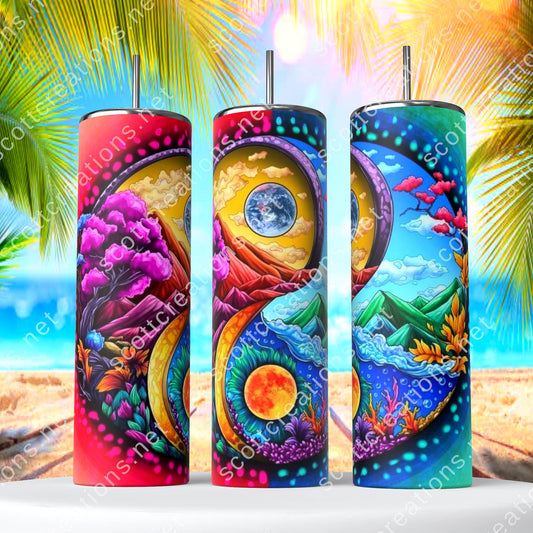 Beach Mountain Ying Yang Tumbler