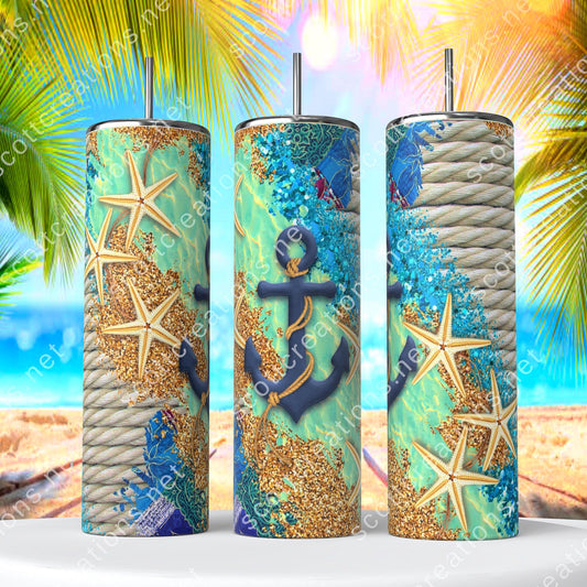Blue Anchor Tumbler