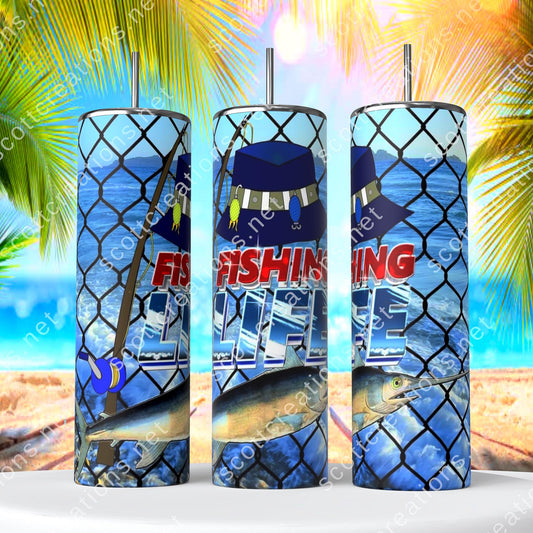 Fishing Life w/ Hat Tumbler
