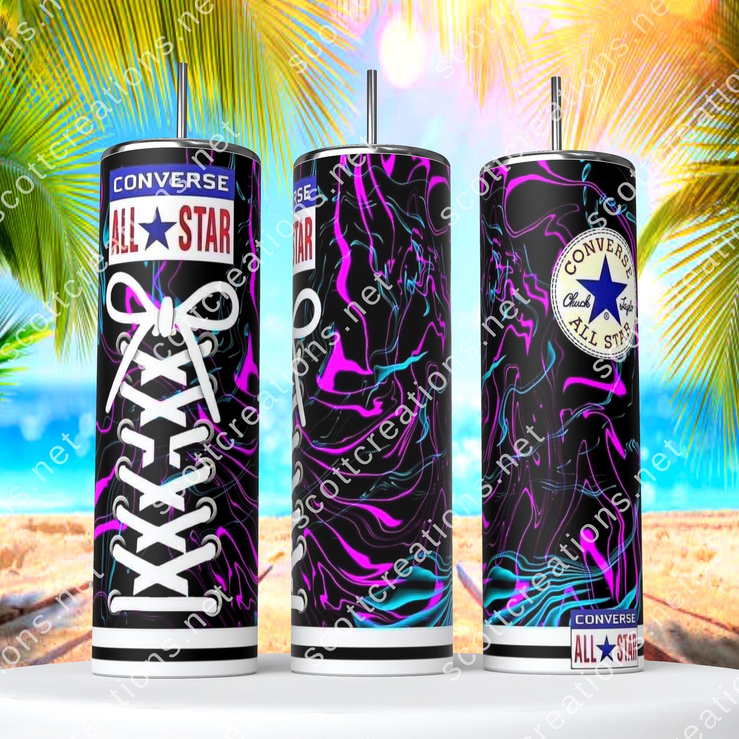 Crazy Paint Converse Tumbler