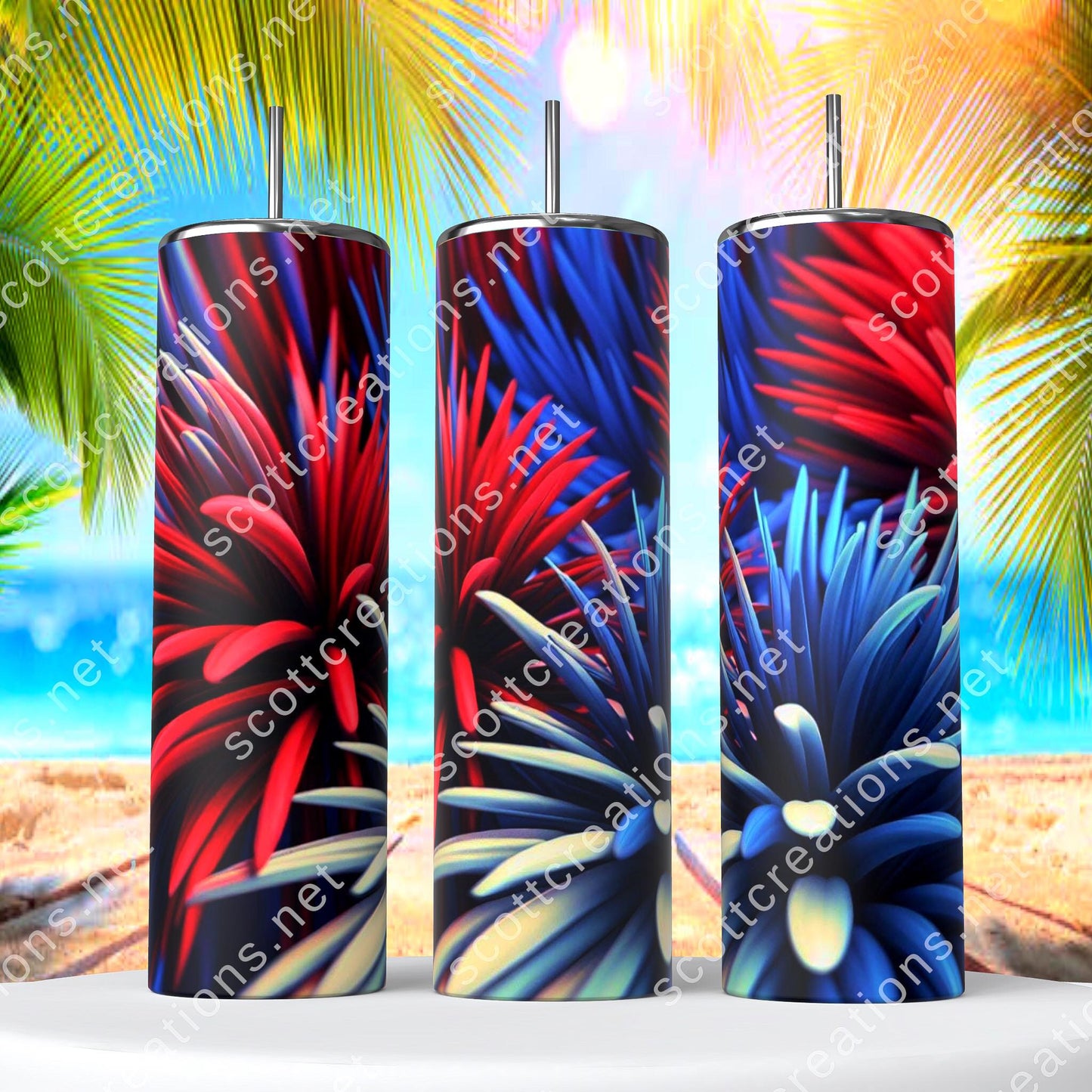 Firework1 3D Tumbler