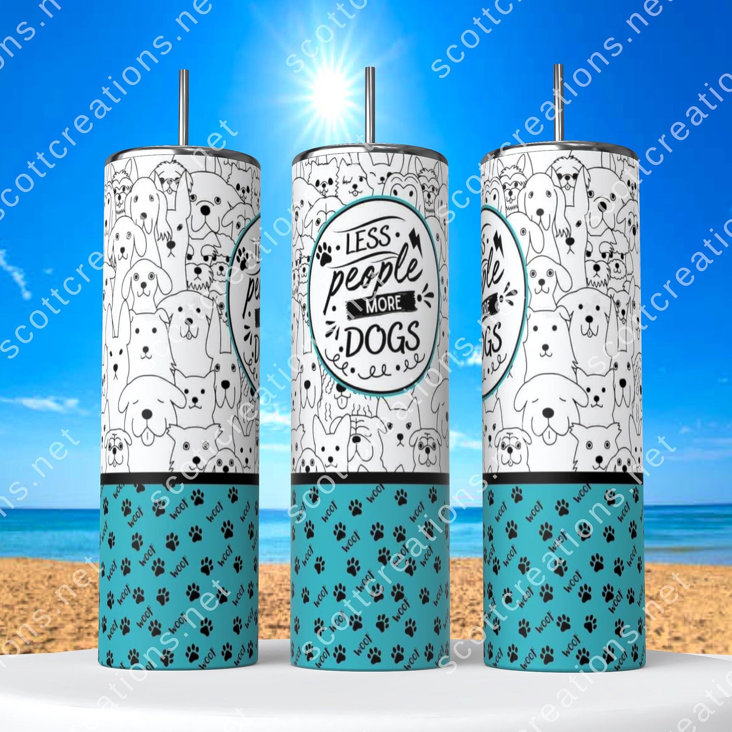 Less People More Dogs Tumbler