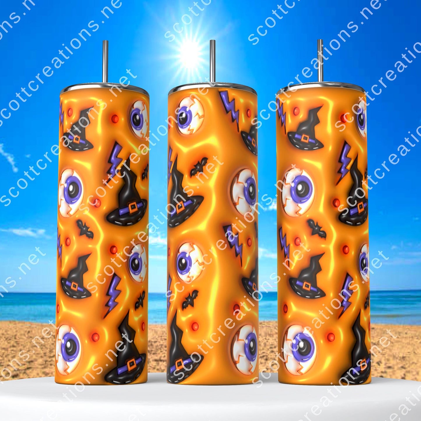 Witch Hat and Eyeballs Tumbler