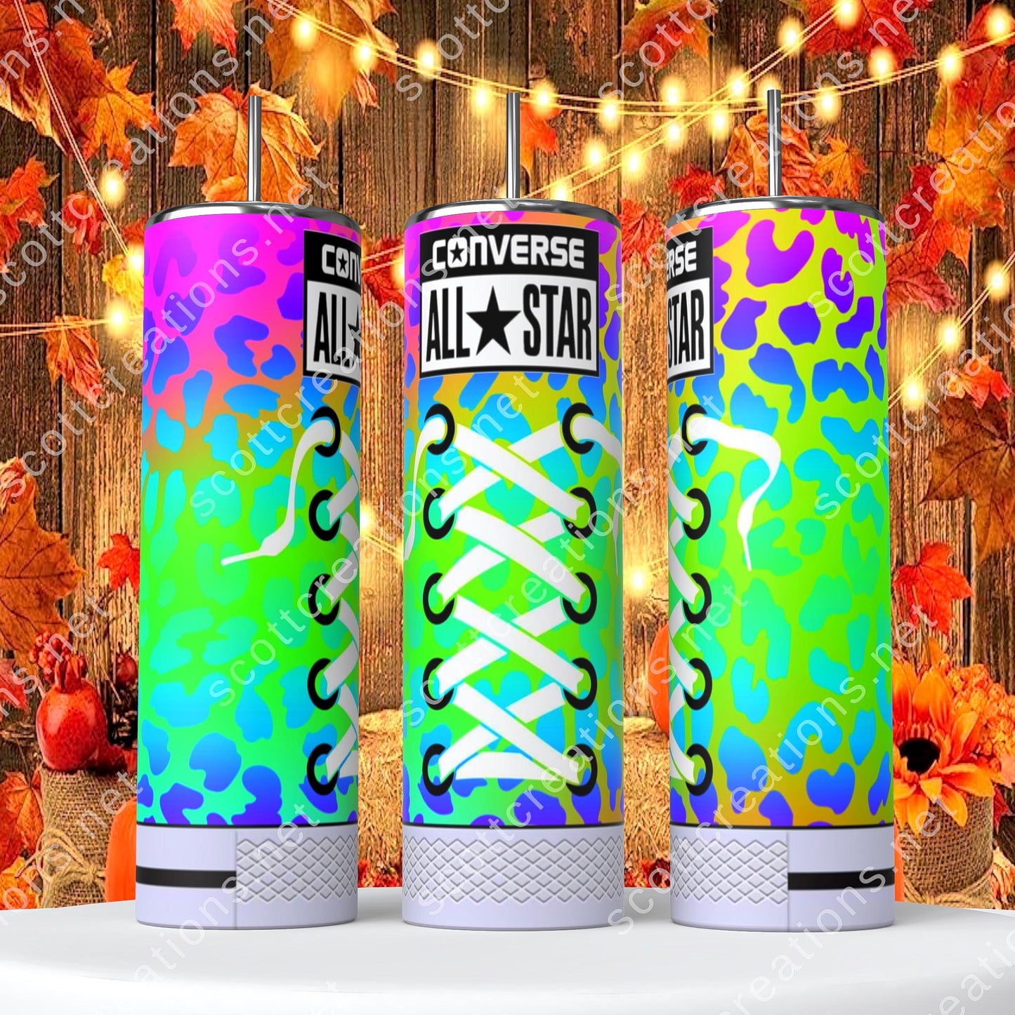 Rainbow Converse Tumbler