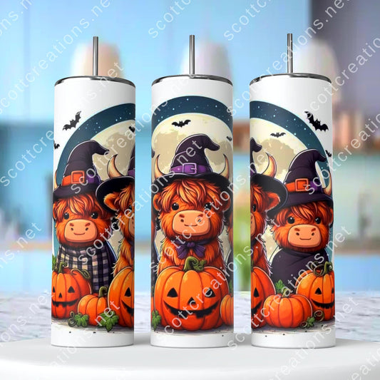 Highland Cow Halloween Tumbler