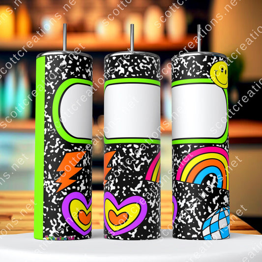 Green Notebook with Name Tumbler