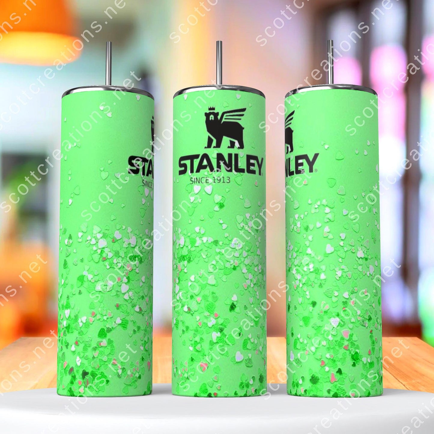 20oz Green Glitter Tumbler