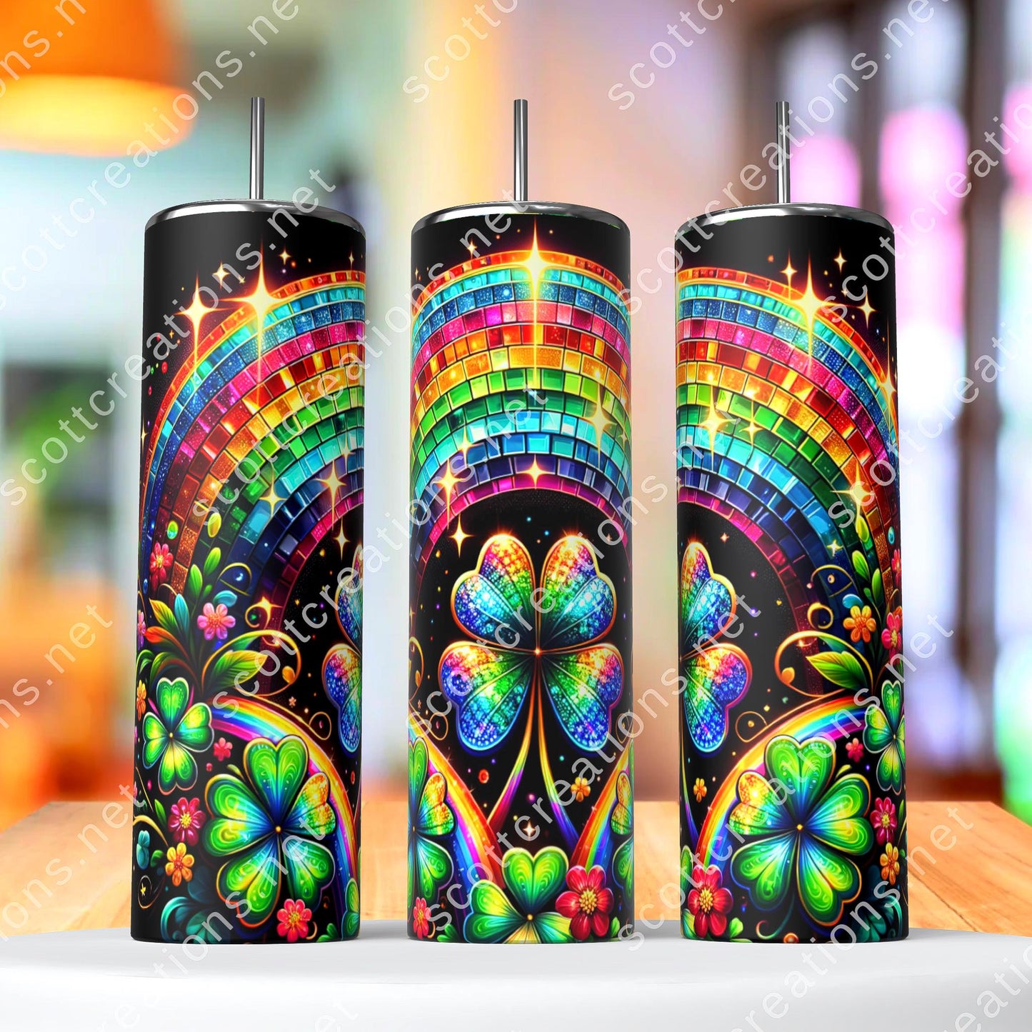 20oz Black Rainbow Tumbler