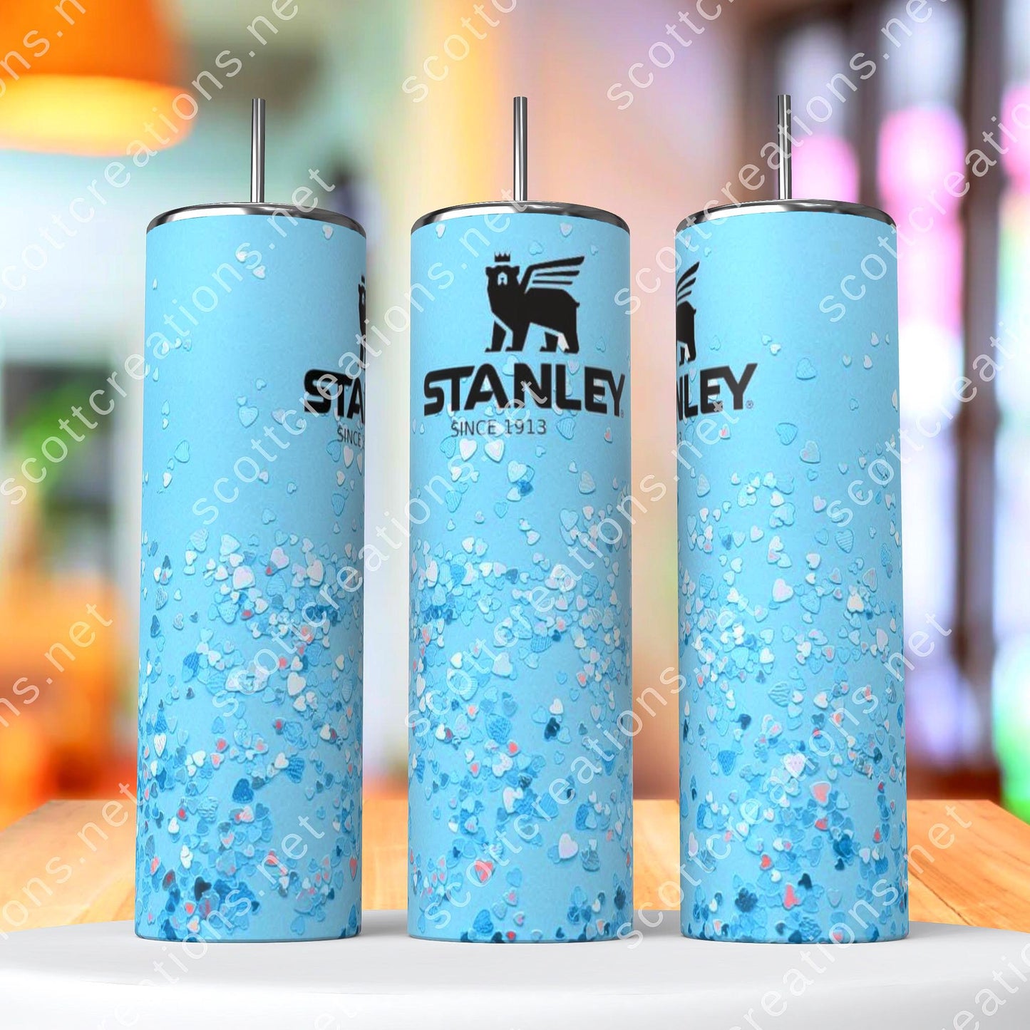 20oz Blue Heart Stanley Tumbler
