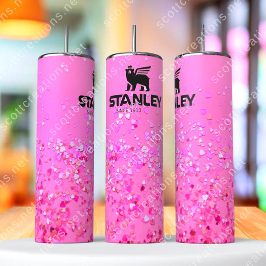 20oz Pink Glitter Tumbler