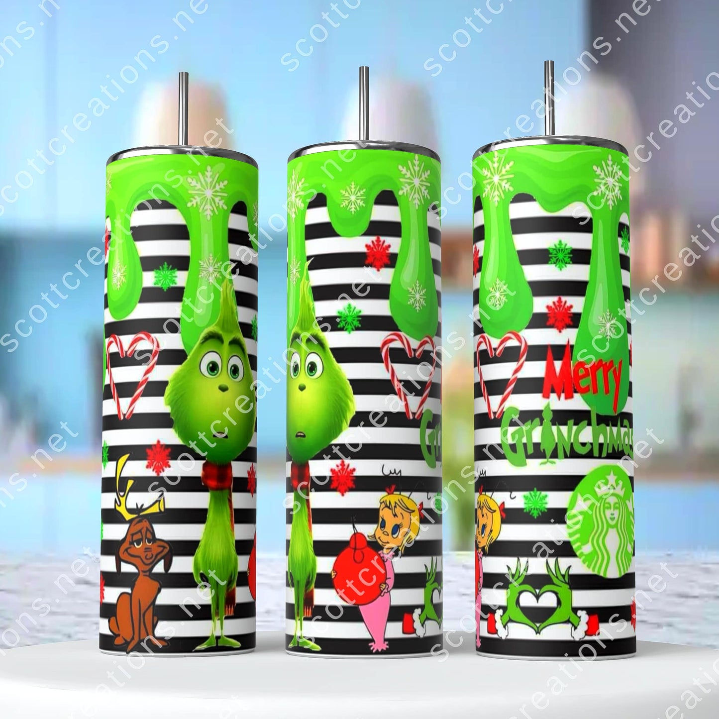 Grinch Stripes Tumbler