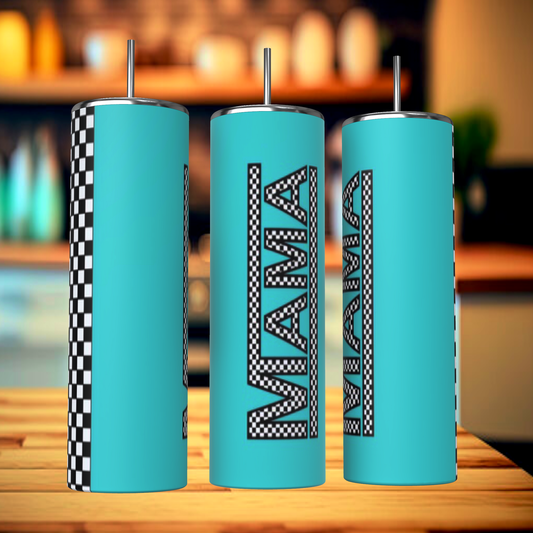 Blue Mama Checkered Tumbler