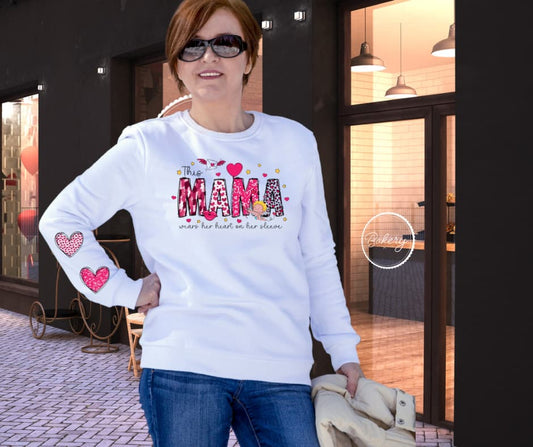 Mama 2 Heart Sleeve