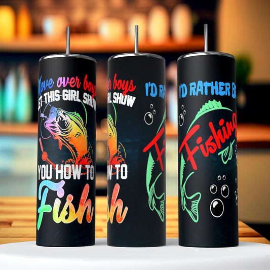 Girl Fishing Tumbler