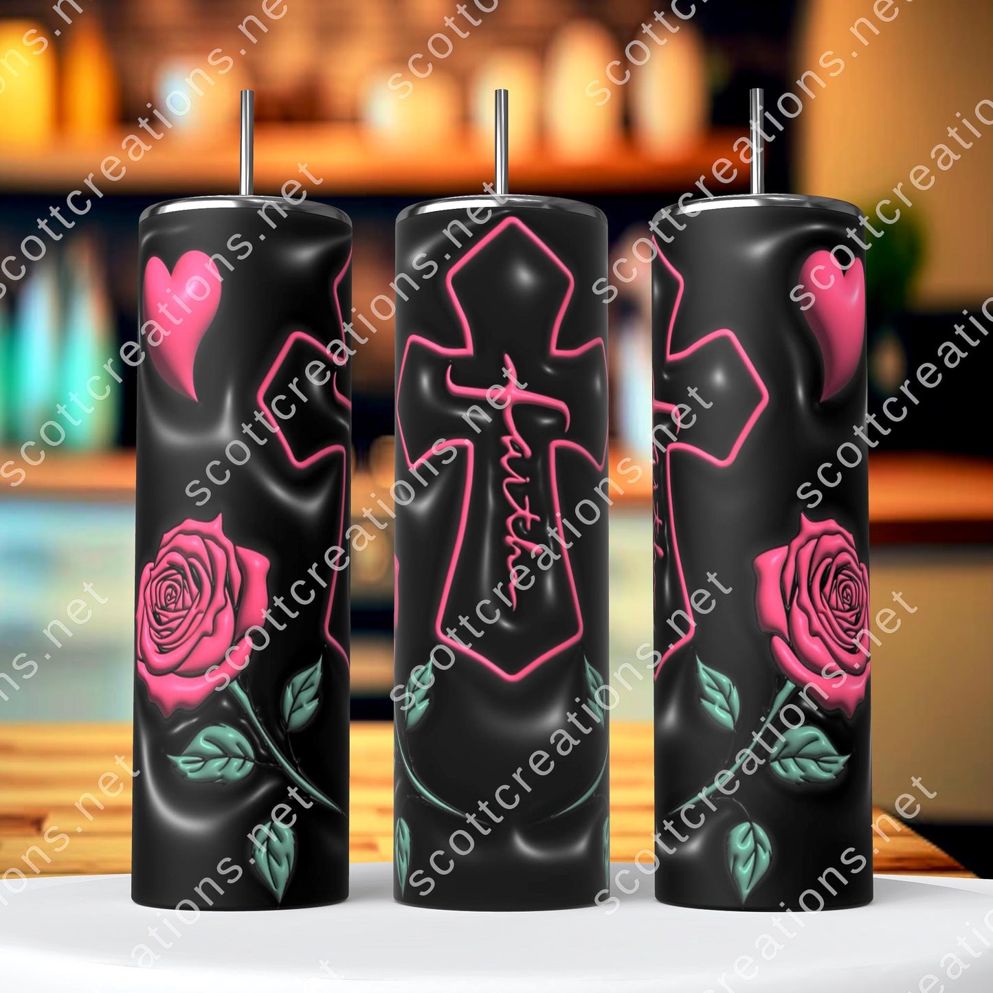 Black and Pink Faith Tumbler