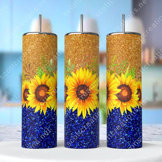 Glitter Sunflower Tumbler
