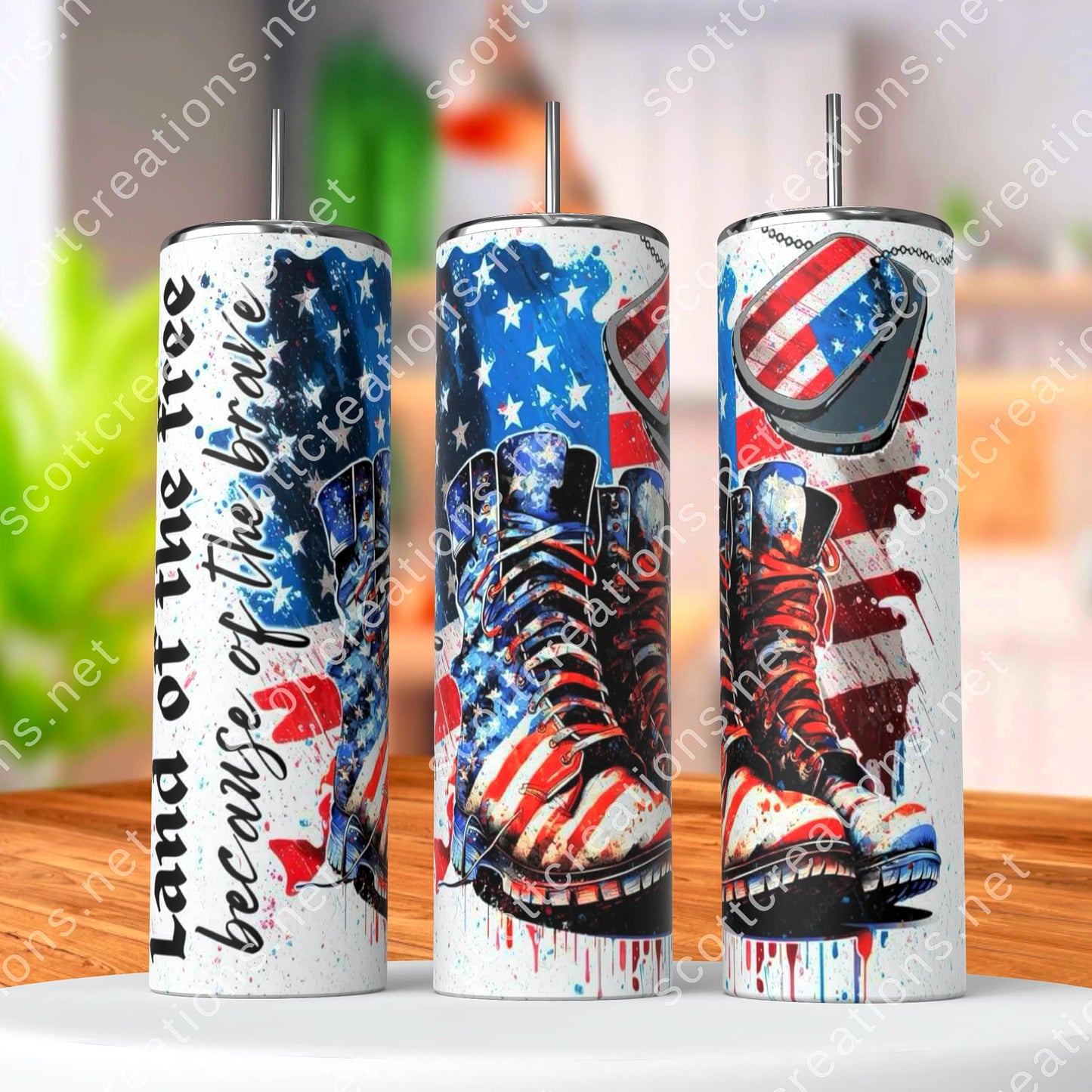 Land of the Free bc of the Brave Tumbler
