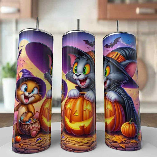 Cat and Mouse Pumpkin Tumbler