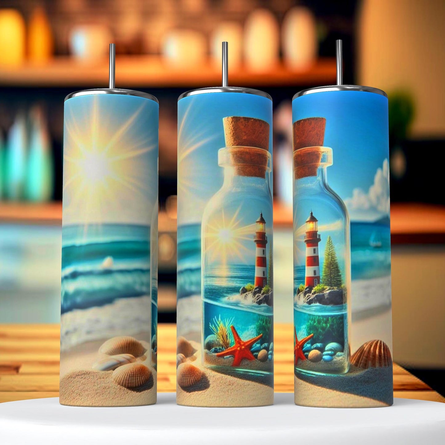 Lighthouse in a Bottle Tumbler