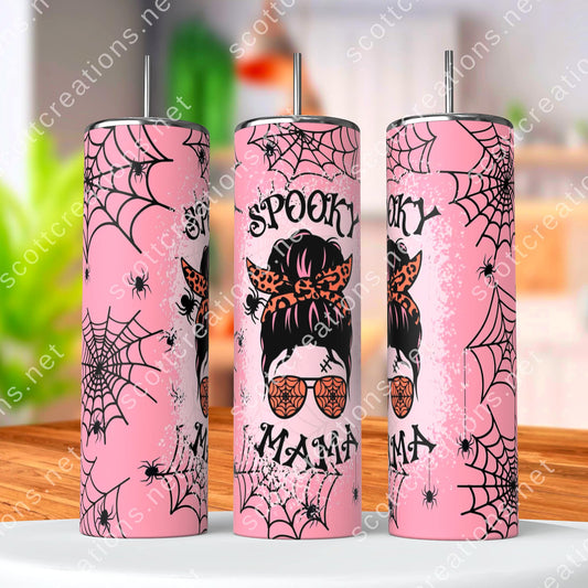 Pink Spooky Mama Spider Tumbler