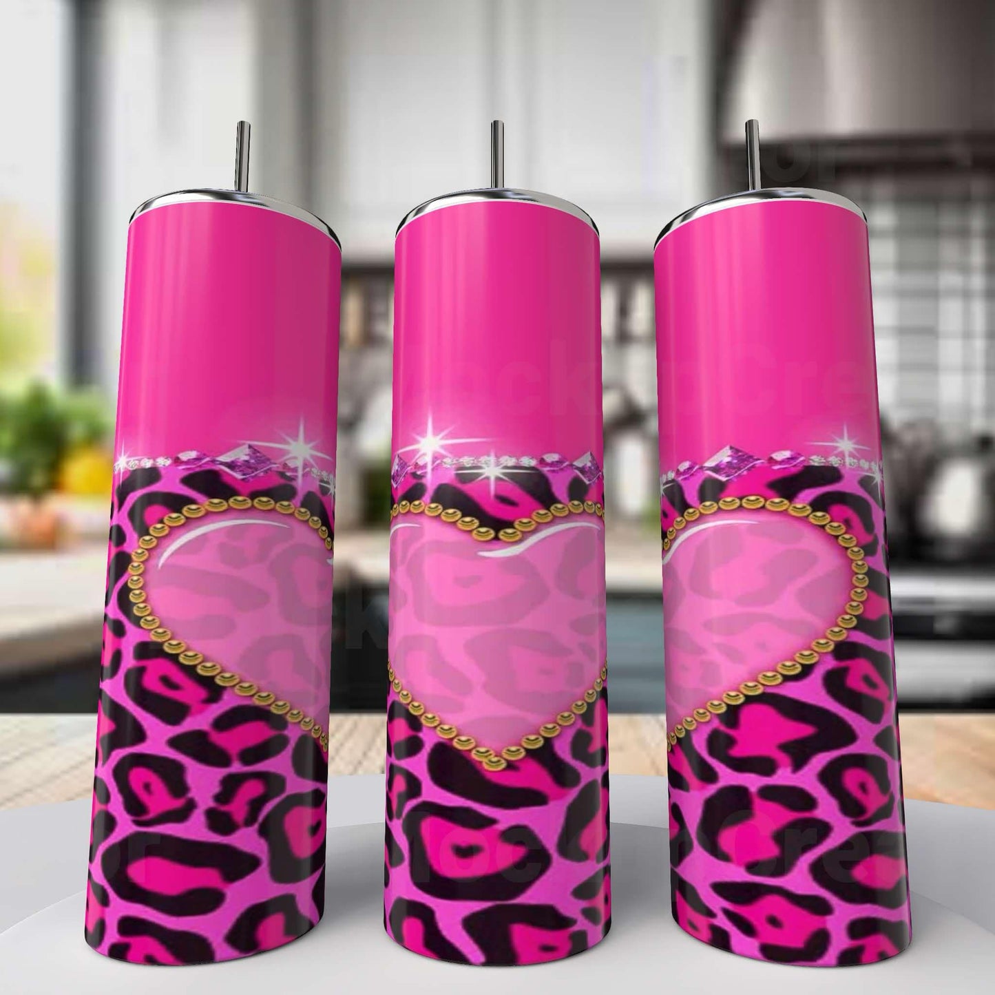 Pink Bling Heart Tumbler