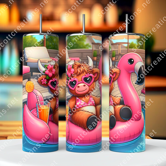 Highland Cow Pool Tumbler