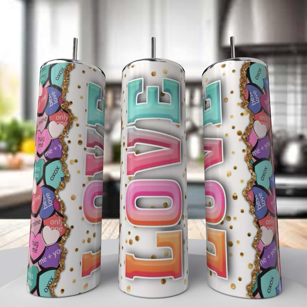 Conversation Heart Love Tumbler