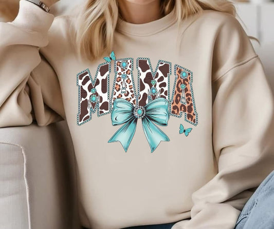Cow Print Mama Bow