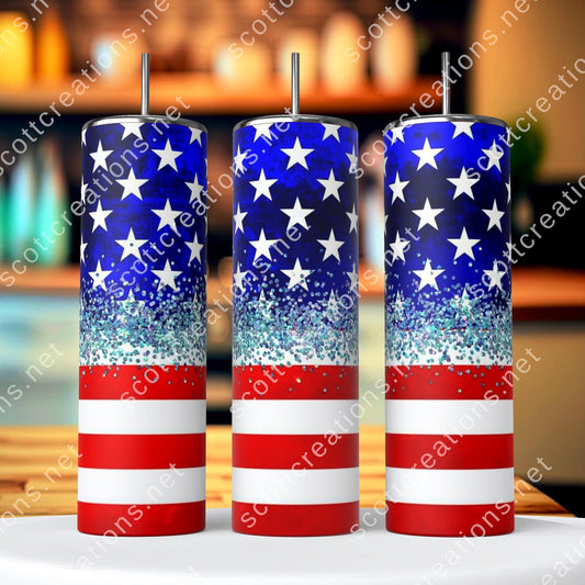 American Flag Tumbler