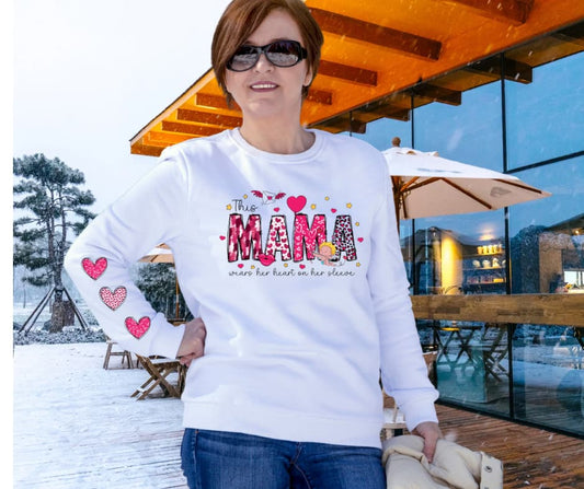 Mama 3 or More Heart Sleeve