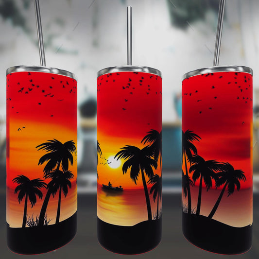 Palm Trees Sunset Tumbler