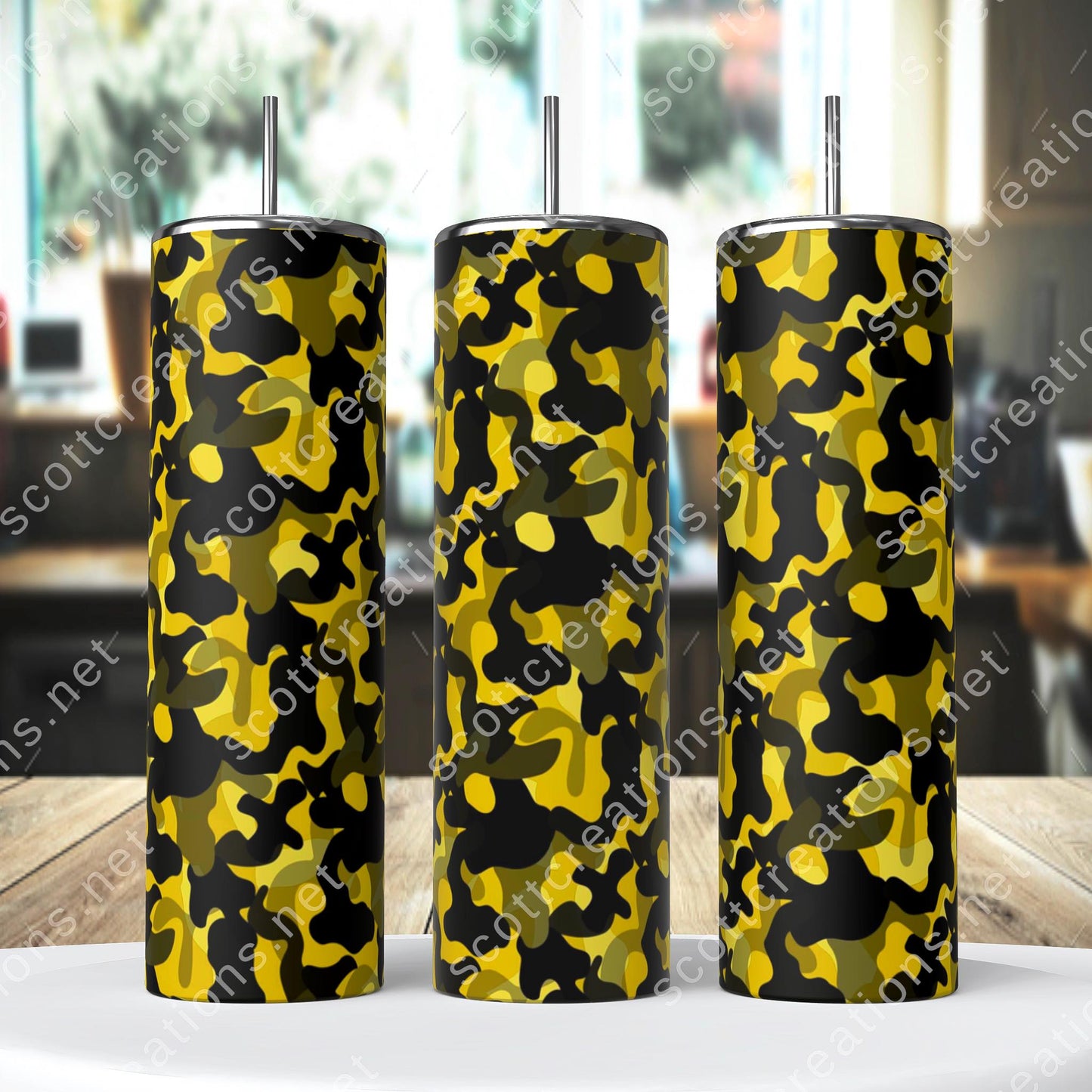 Yellow Camo Tumbler