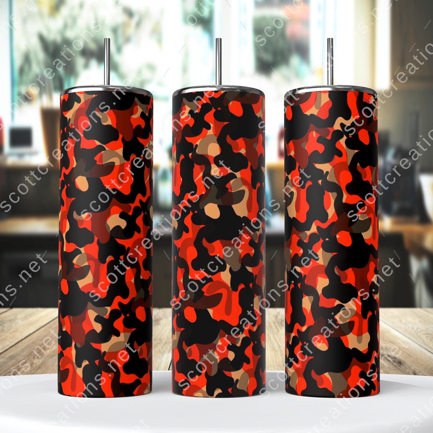 Orange Camo Tumbler