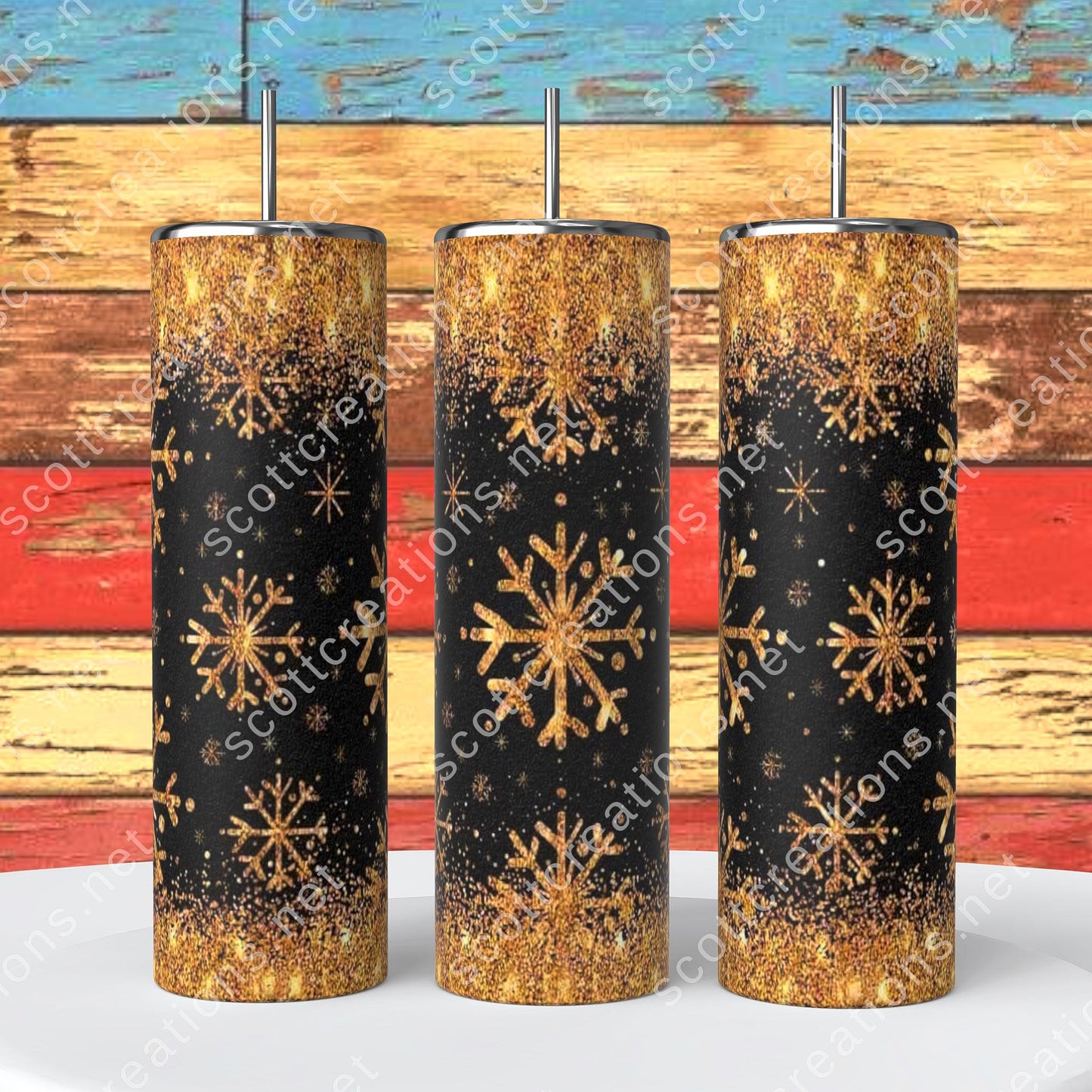 Gold Snowflakes Tumbler