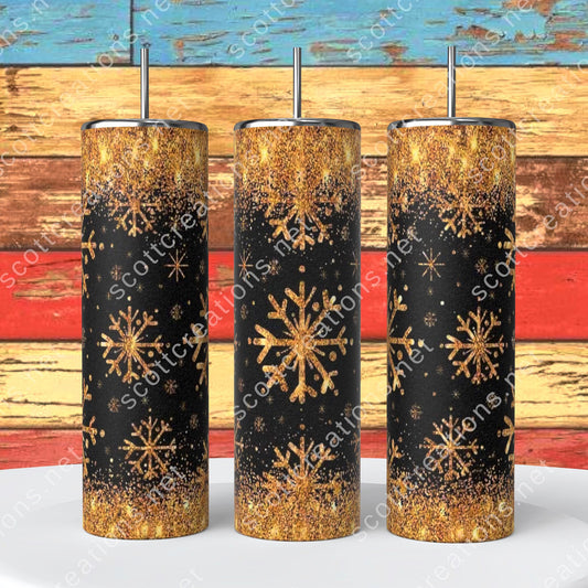Gold Snowflakes Tumbler