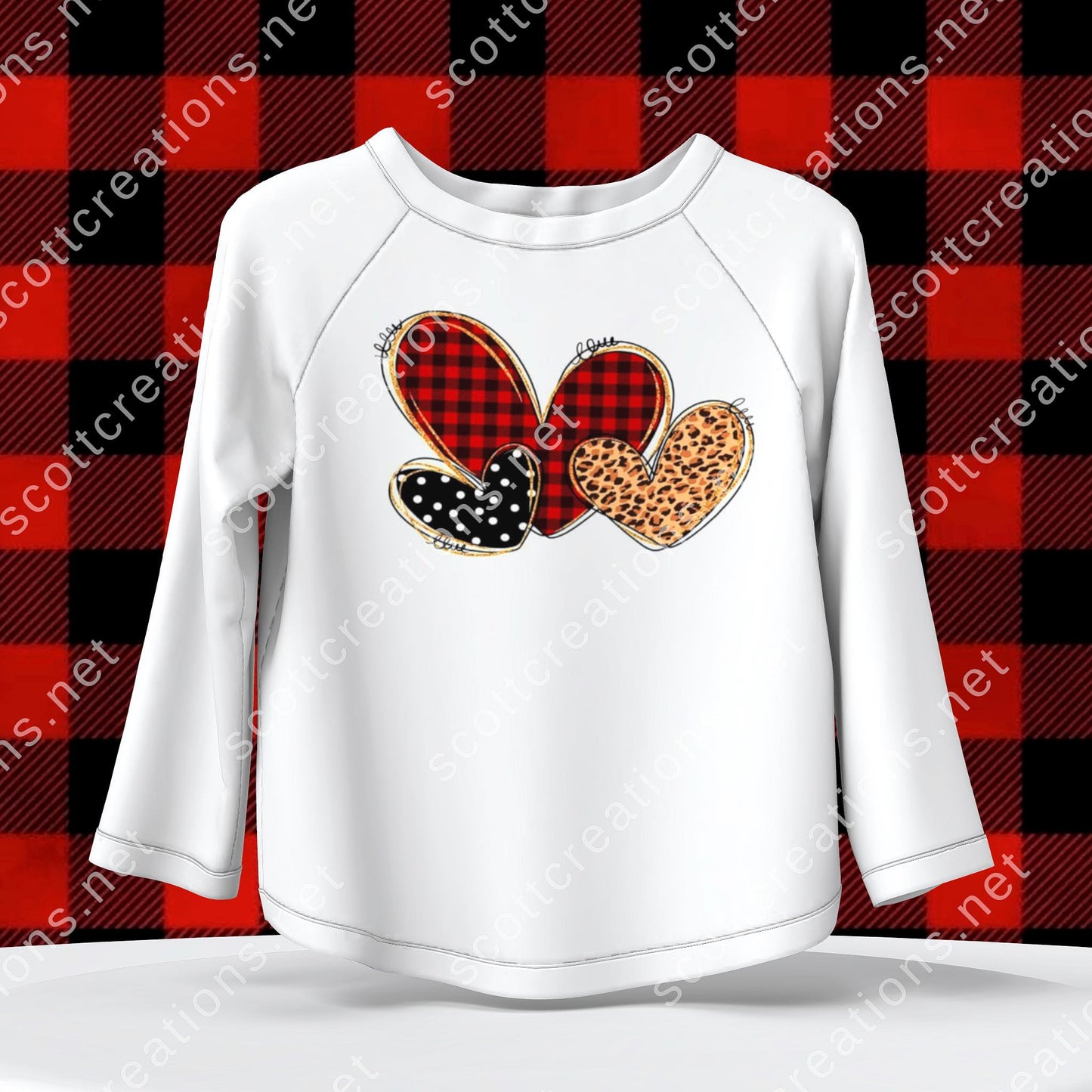 Plaid Leopard Hearts