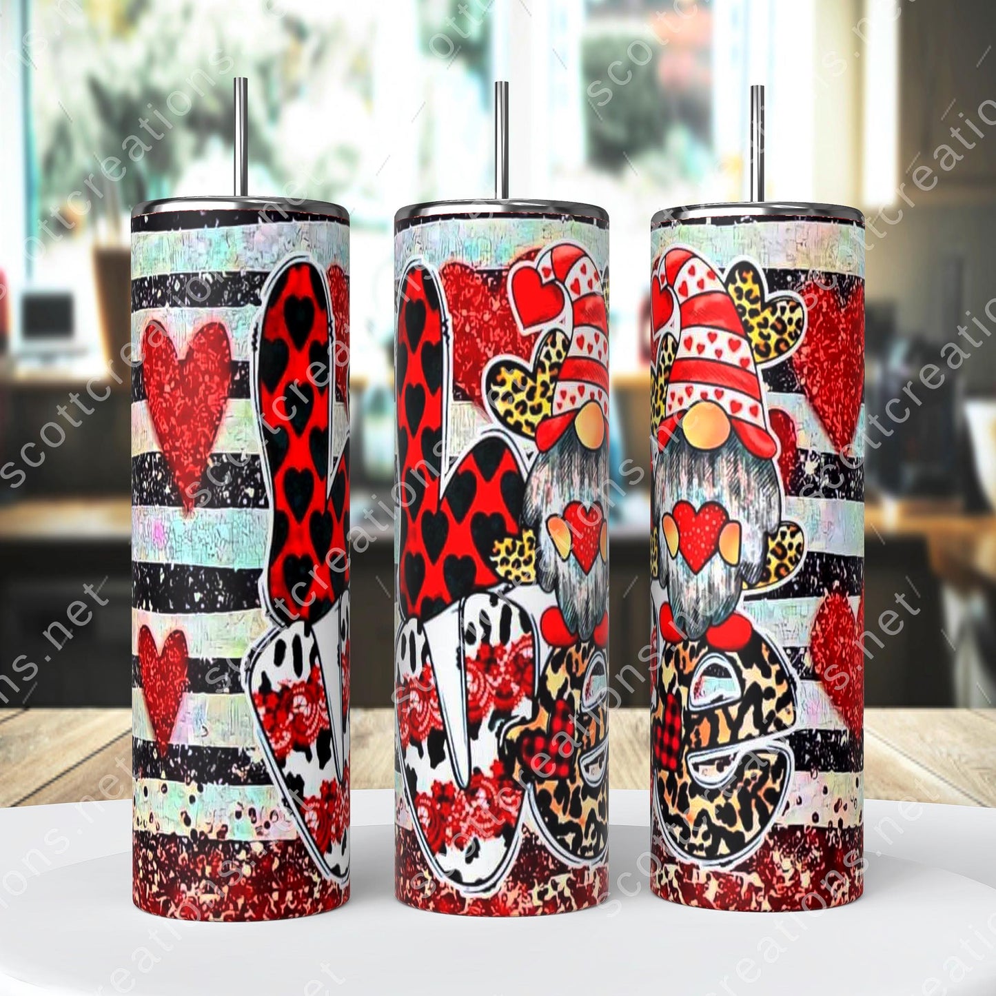 Gnome Love Stripes Tumbler