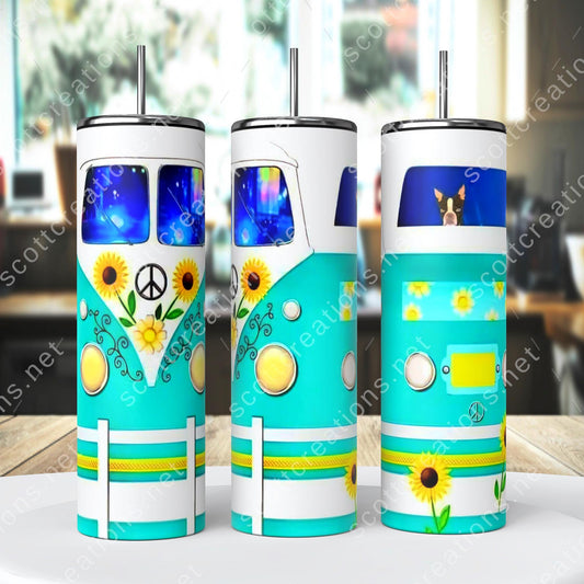 Flower VW Van Tumbler