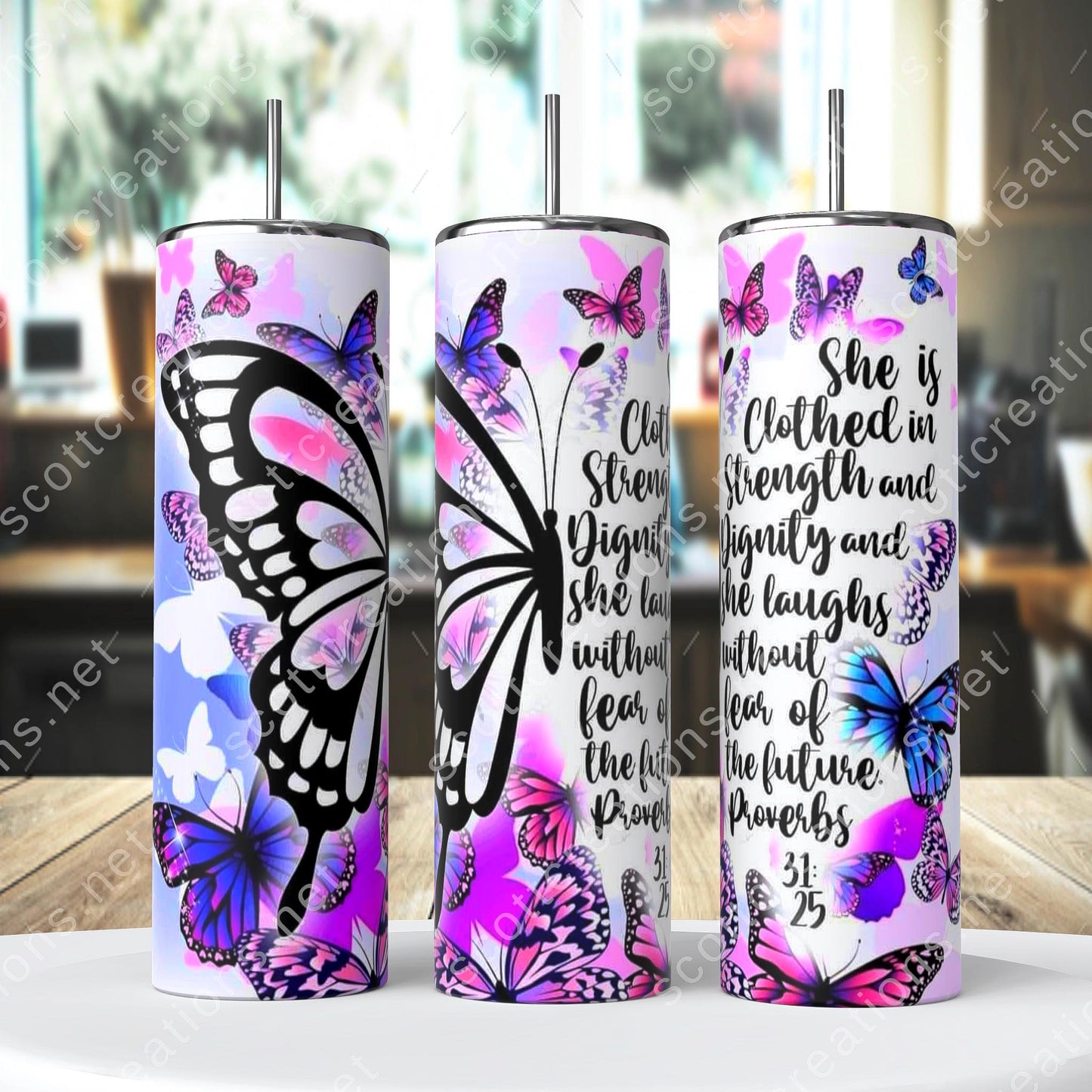 Mental Heath Butterfly Tumbler