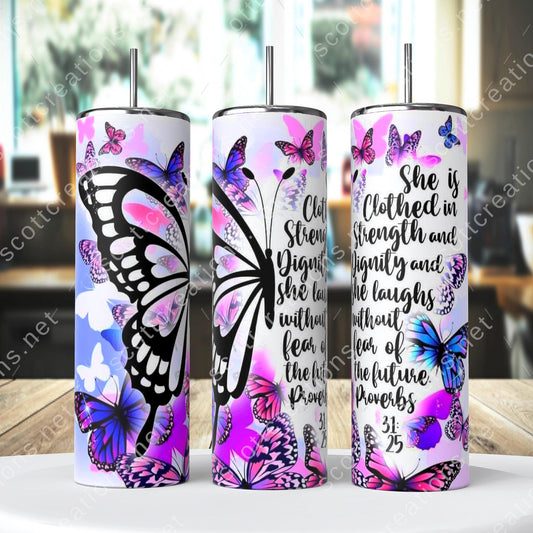 Mental Heath Butterfly Tumbler