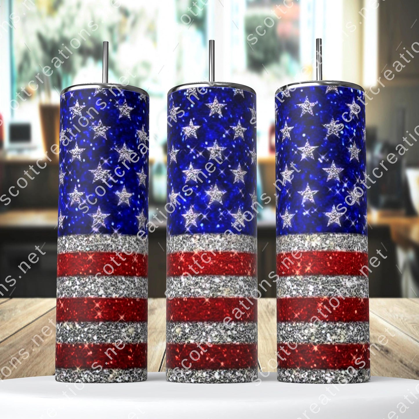 American Flag Tumbler