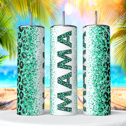 Green Glitter Mama Tumbler